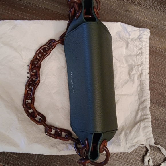 Simon Miller Green and Brown Crossbody Bag with Chain Strap - Picture 14 of 16